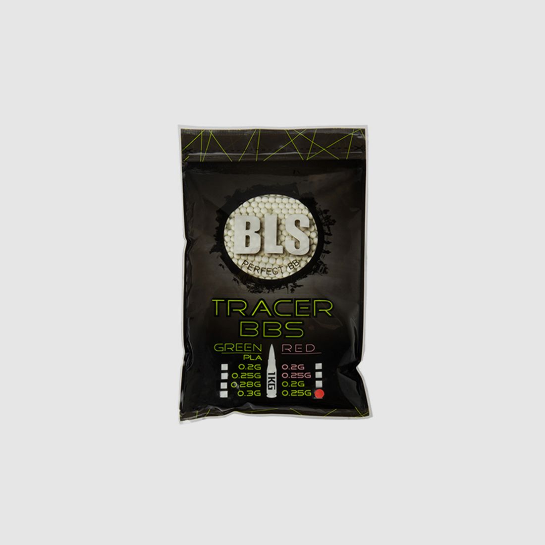 BLS Airsoft Bio Tracer BB`s 0.25g "Glow in the Dark" (4000 Stück) - Leuchtspur Grün