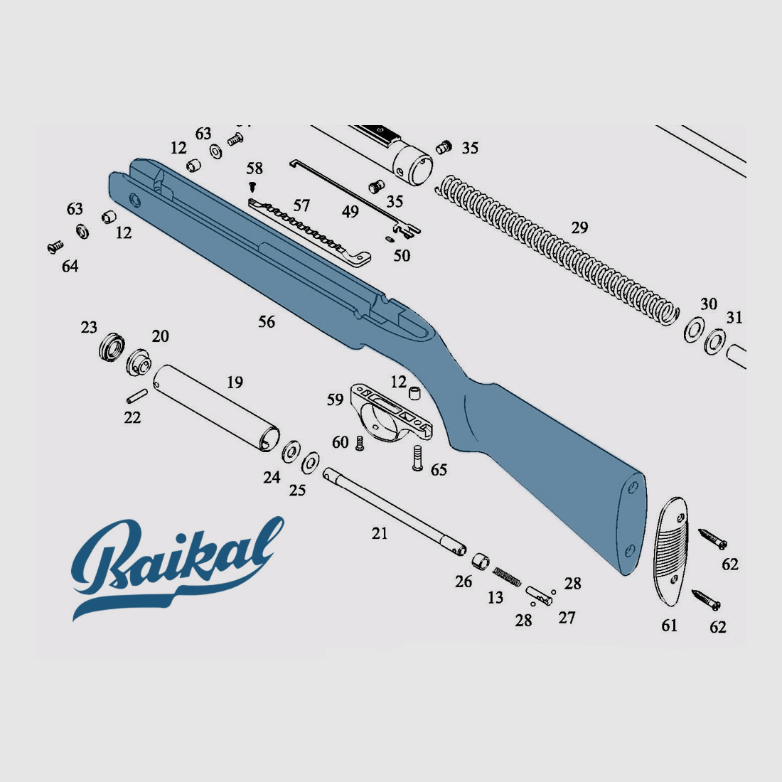 Holzschaft von Luftgewehr Baikal IJ 513M, Ersatzteil