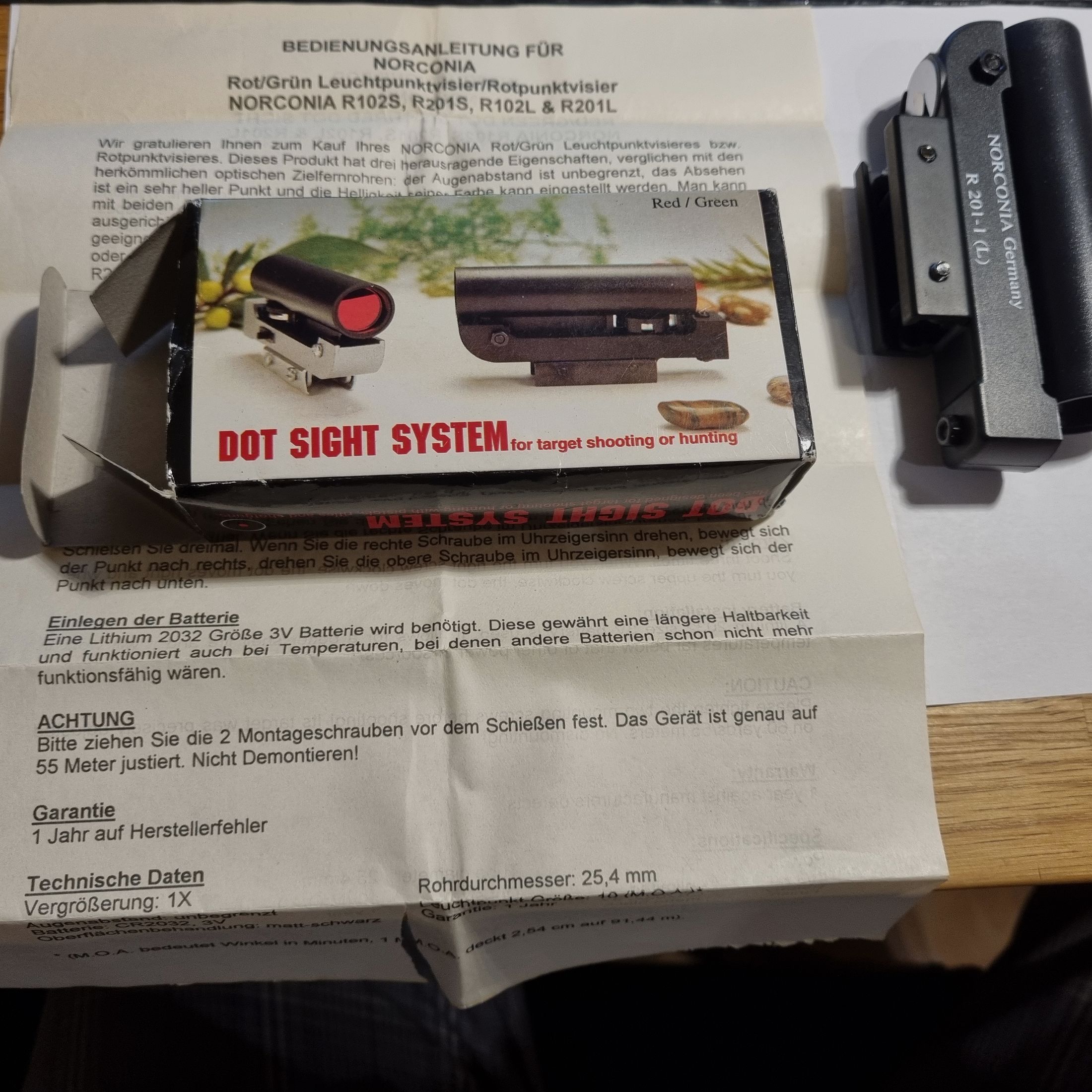 Red dot sight Norconia Germany R 201-1 L, dot sight system for air rifle