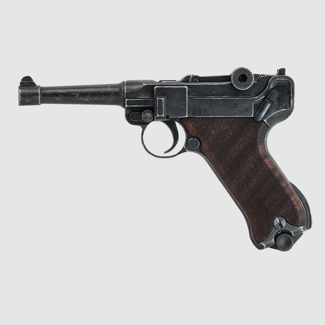Schreckschuss Pistole Melcher ME P 08 antik look Holzgriff Kaliber 9 mm P.A.K. (P18)