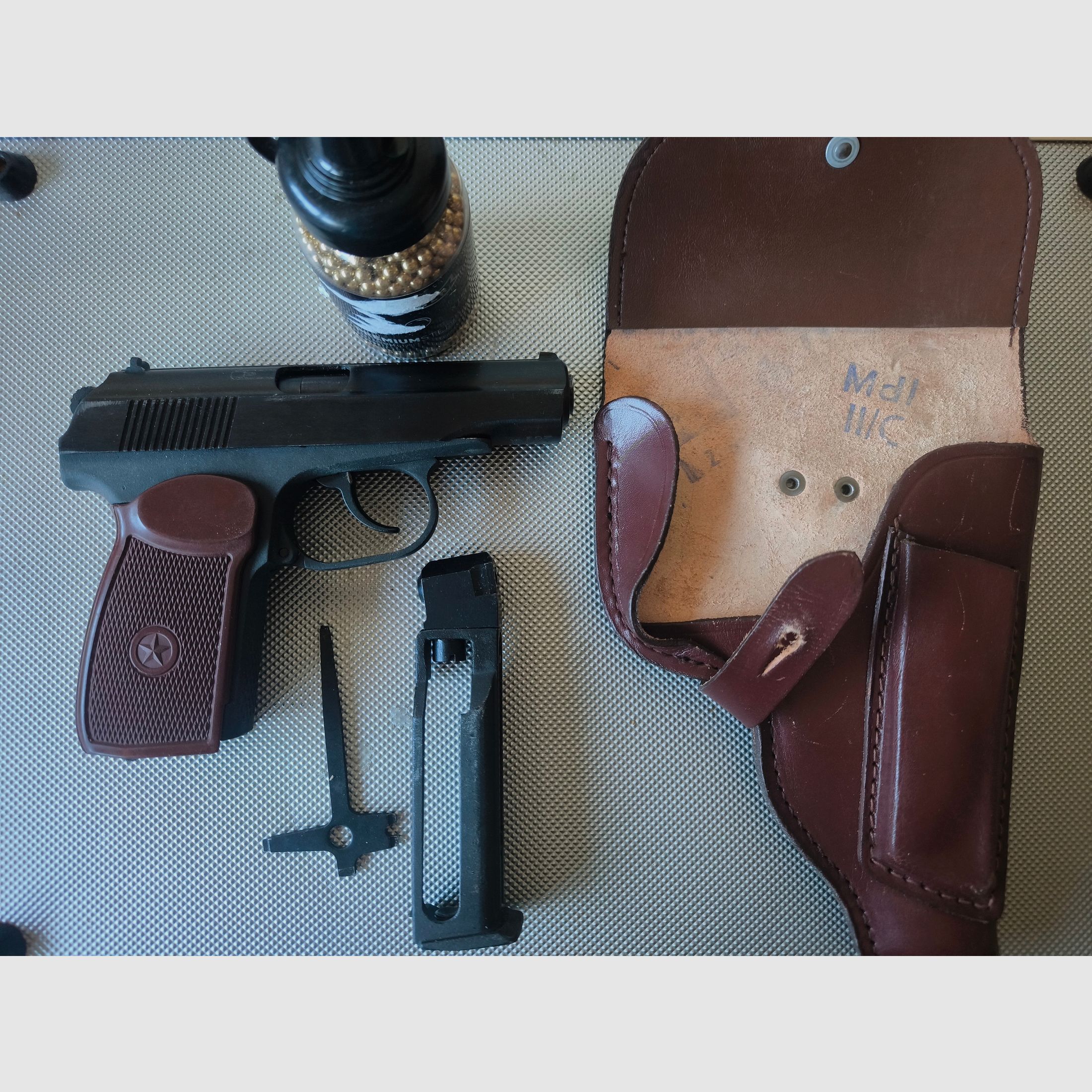 ⚠️ Achtung Plinker & Makarov Fans / Echte Rarität!! Baikal-Makarov MP- 654K Made in Russia & MDI-Braunes Leder Holster!! +1Dose 4,5mmStahlk. 