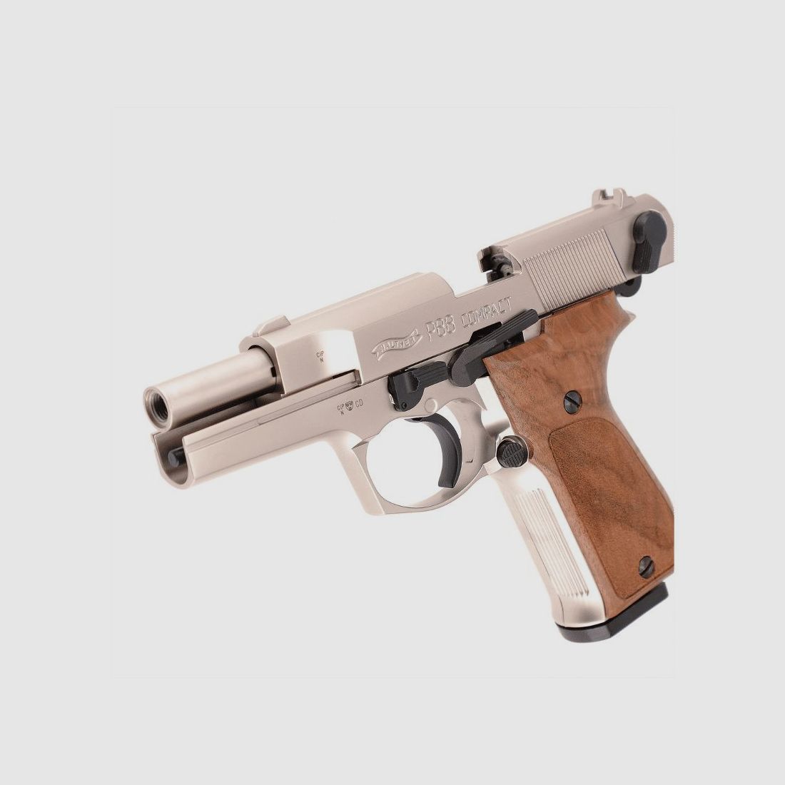 Walther Pistolet de Signal P88 Compact Nickel/Bois 9mm PAK, image 10 sur 14