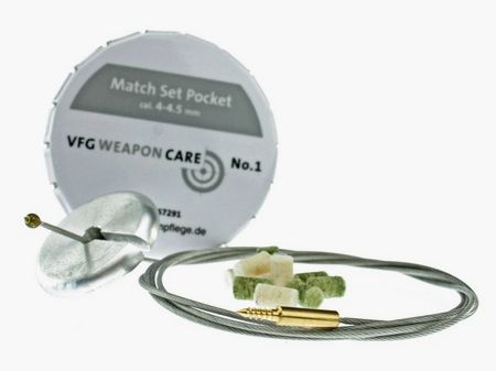 VFG Match-Set Pocket 4-4.5mm Dose m.Stahlseil+Laufreiniger Reinigungszubehör für Waffen