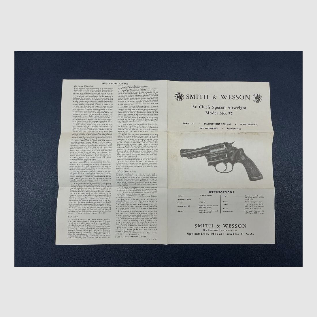 Smith & Wesson Chiefs Special 37 .38Special