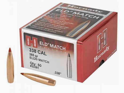 Hornady ELD Match – caliber .338 LM in 285 grain #33381