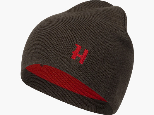 Härkila Aspire Reversible Beanie Herr Shadow brown/Red