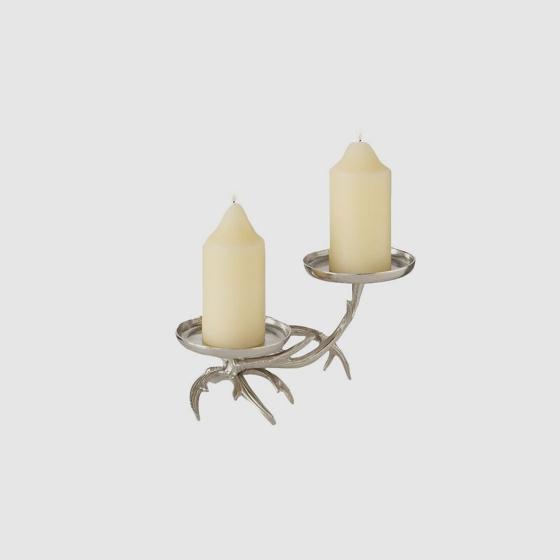 Supporto per candele in alluminio a forma di corna di cervo Lovergreen decorazione per 2 candele a diverse altezze