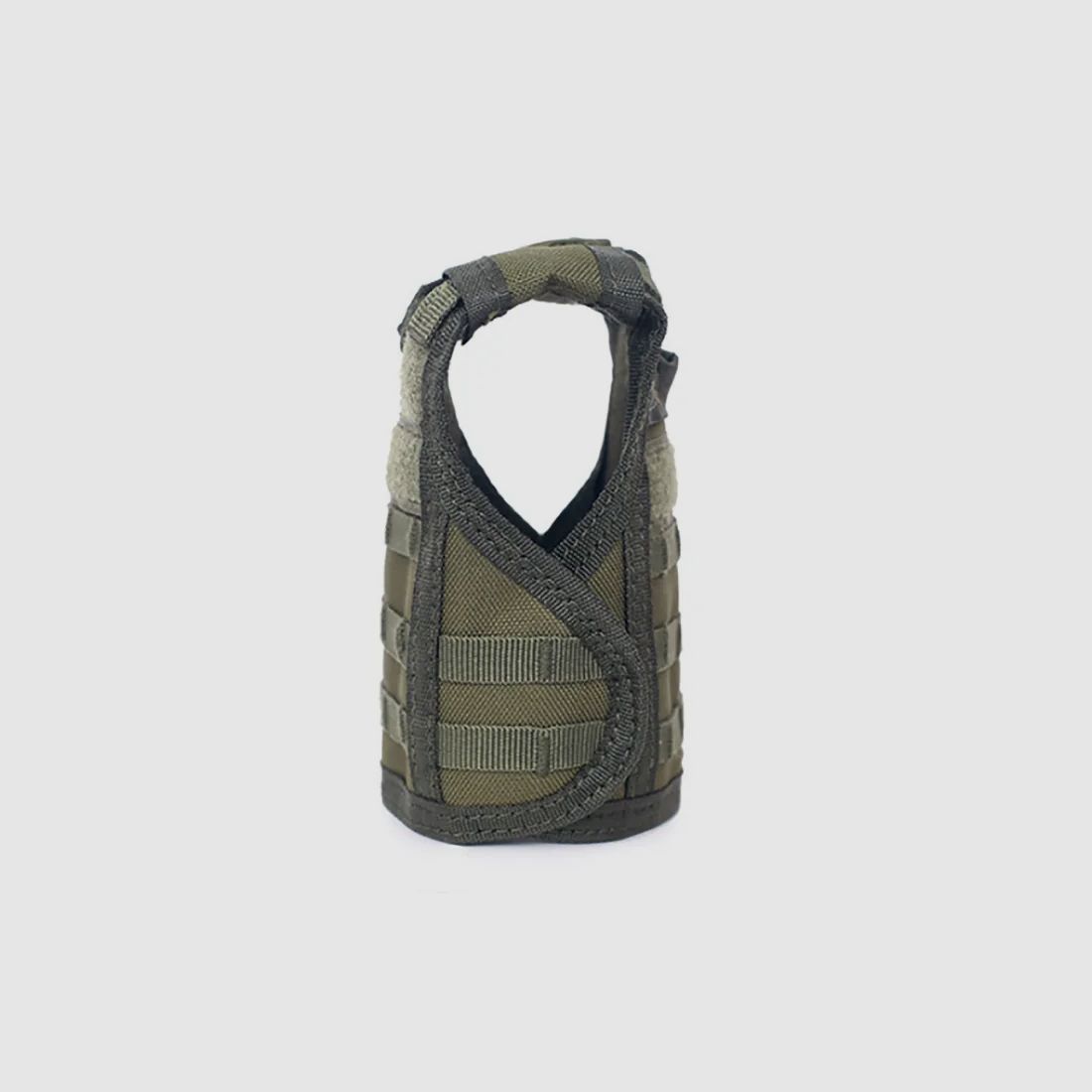 Mini Schutzweste für Bierflasche / Weinflasche / Thermosflasche - Oliv