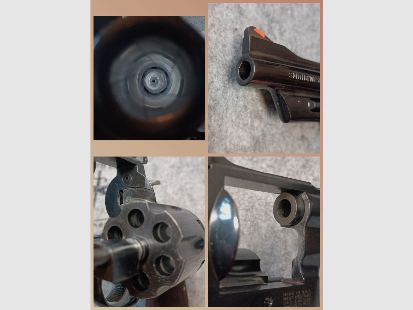 Smith & Wesson Mod. 27-3 Brüniert mit punzierten Holzgriffschalen