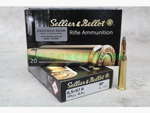 Sellier & Bellot 6,5x57R punta morbida 131gr. 8,5g 20 pezzi prezzi all'ingrosso