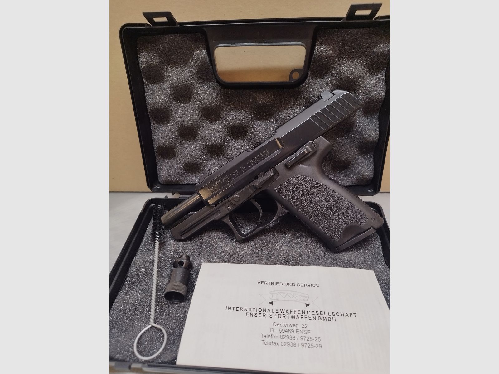 IWG SP 15 Compatto, calibro 9 mm P.A. Bang, nero brunito !!!NUOVO!!