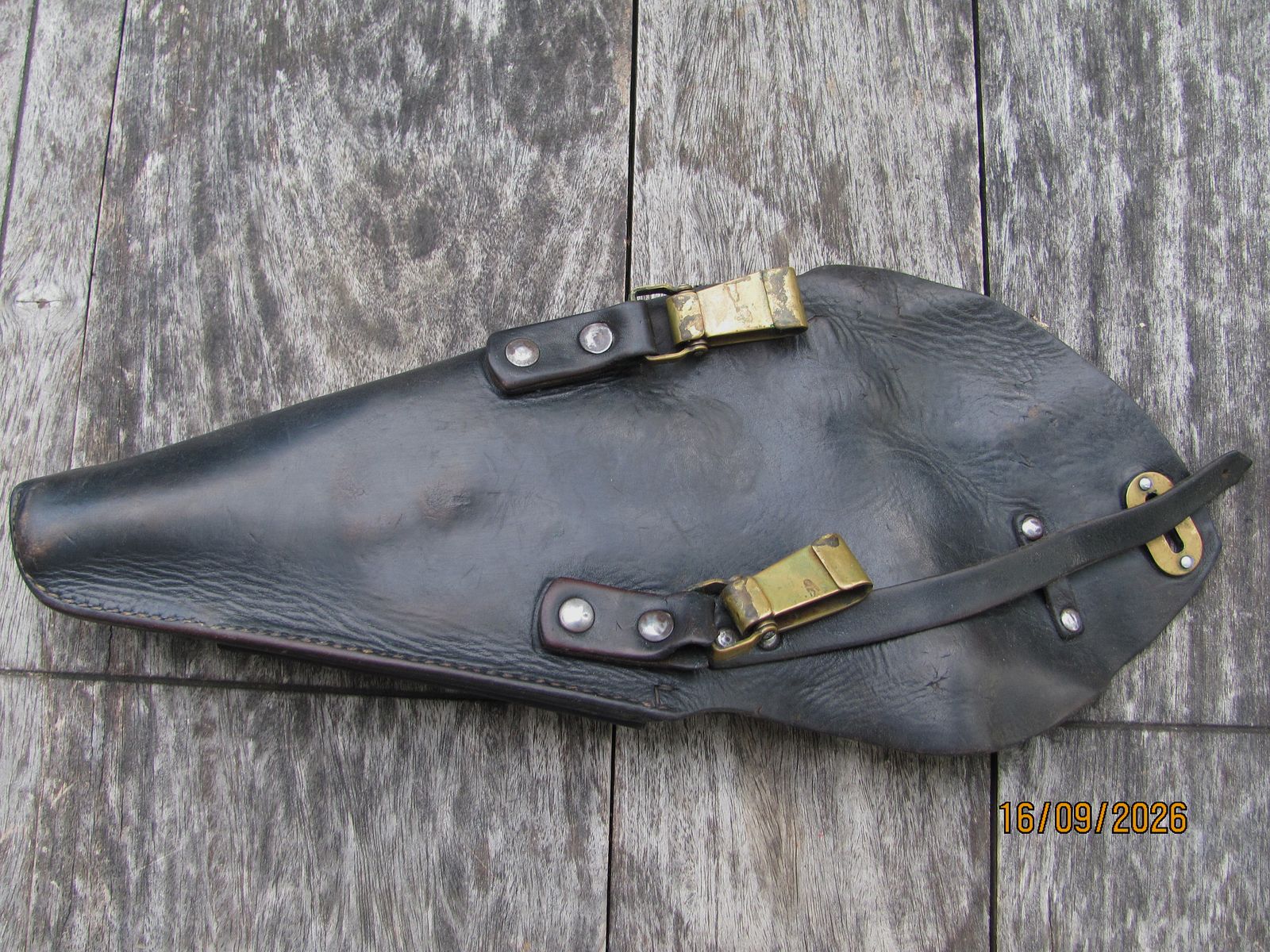 Étui pistolet cuir pleine fleur noir original pour Husqvarna M40 ou Lahti L37, image 2 sur 3
