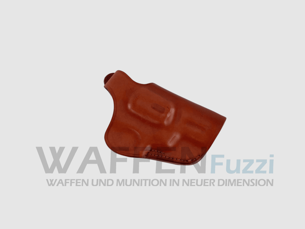 Escorpión de acero y funda de cuero S&W J-Frame Brandy