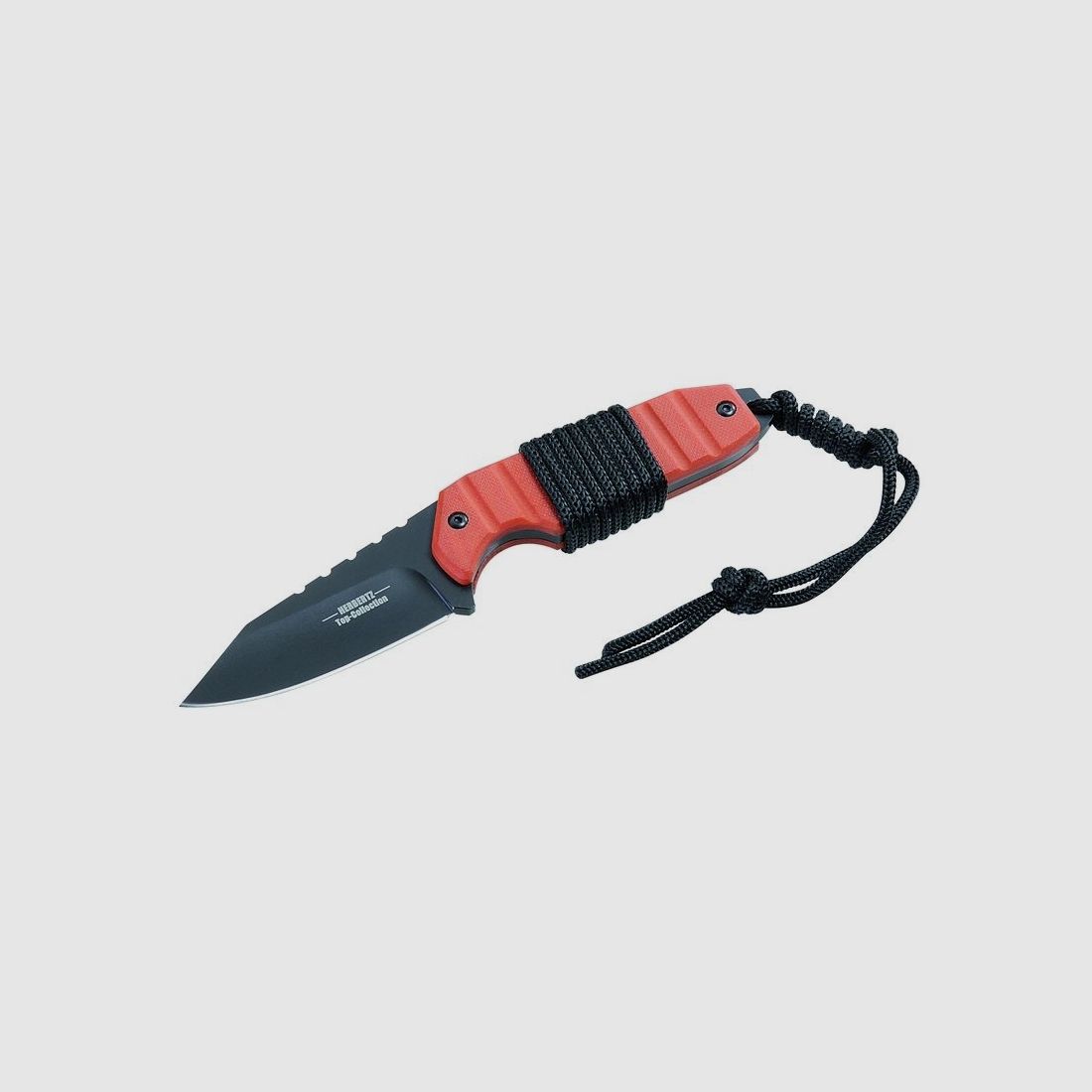 TOP-Collection Coltello Outdoor, Manico 440 G10 + Avvolgimento in Cordino, Fodero