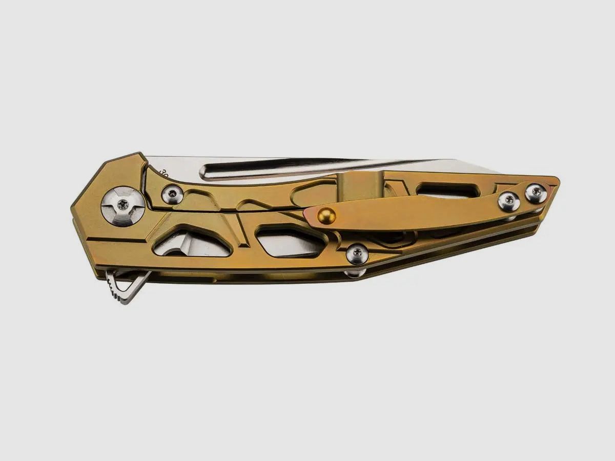 Couteau Pliant PUMA TEC, Finition Bronze, avec Clip