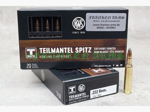 RWS partial jacket .222 Rem. 50gr. 3.2g 20 pieces quantity discounts