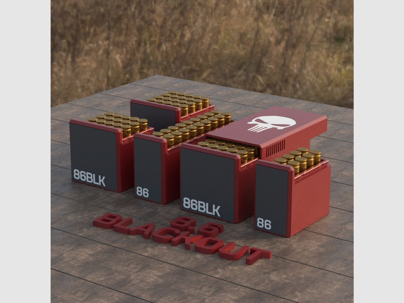 Filamelt Munitionsbox / Ammo Box 8.6 Blackout – Patronenbox für 50 Schuss, Made in Germany