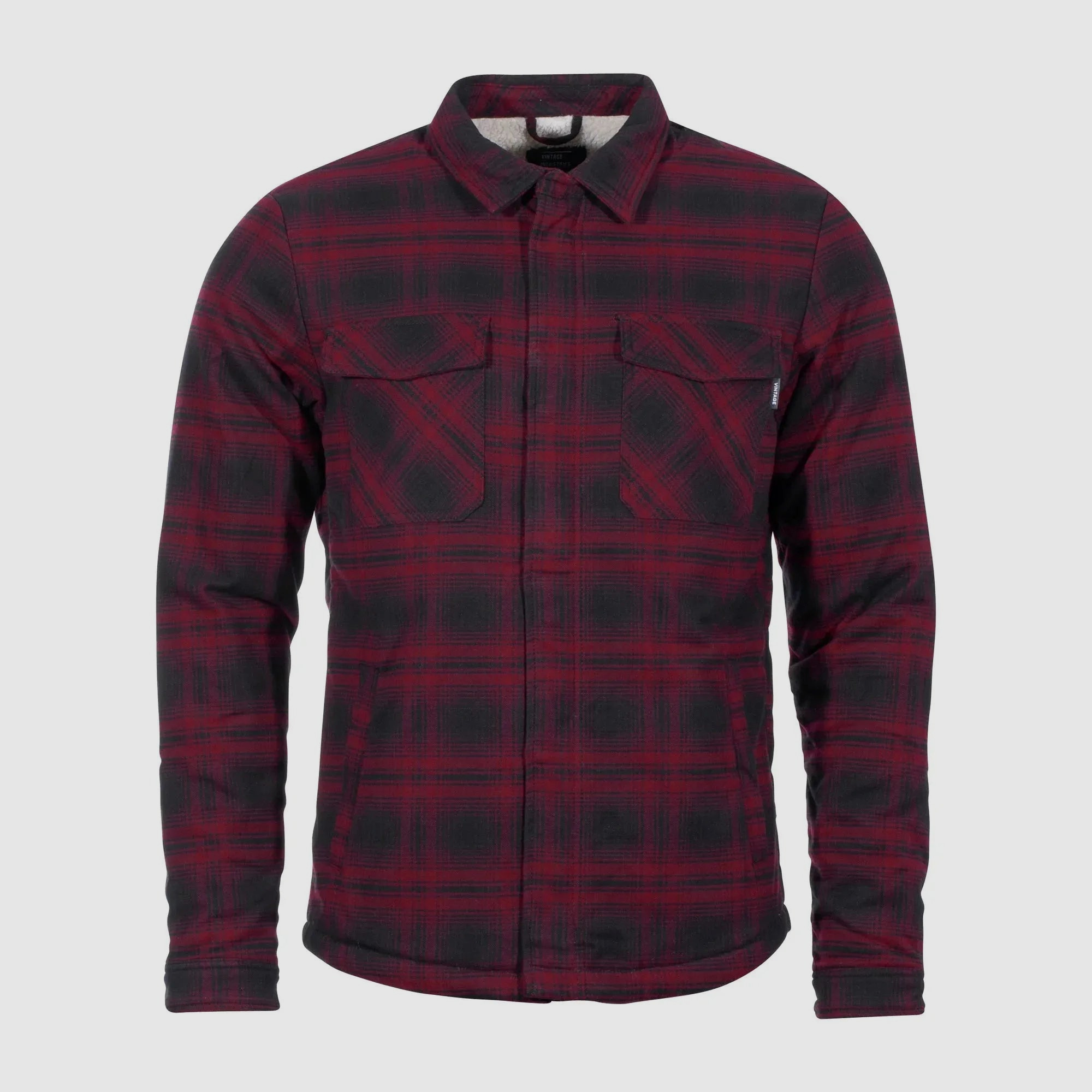 Vintage Industries Vintage Industries Jacke Class Sherpa red check