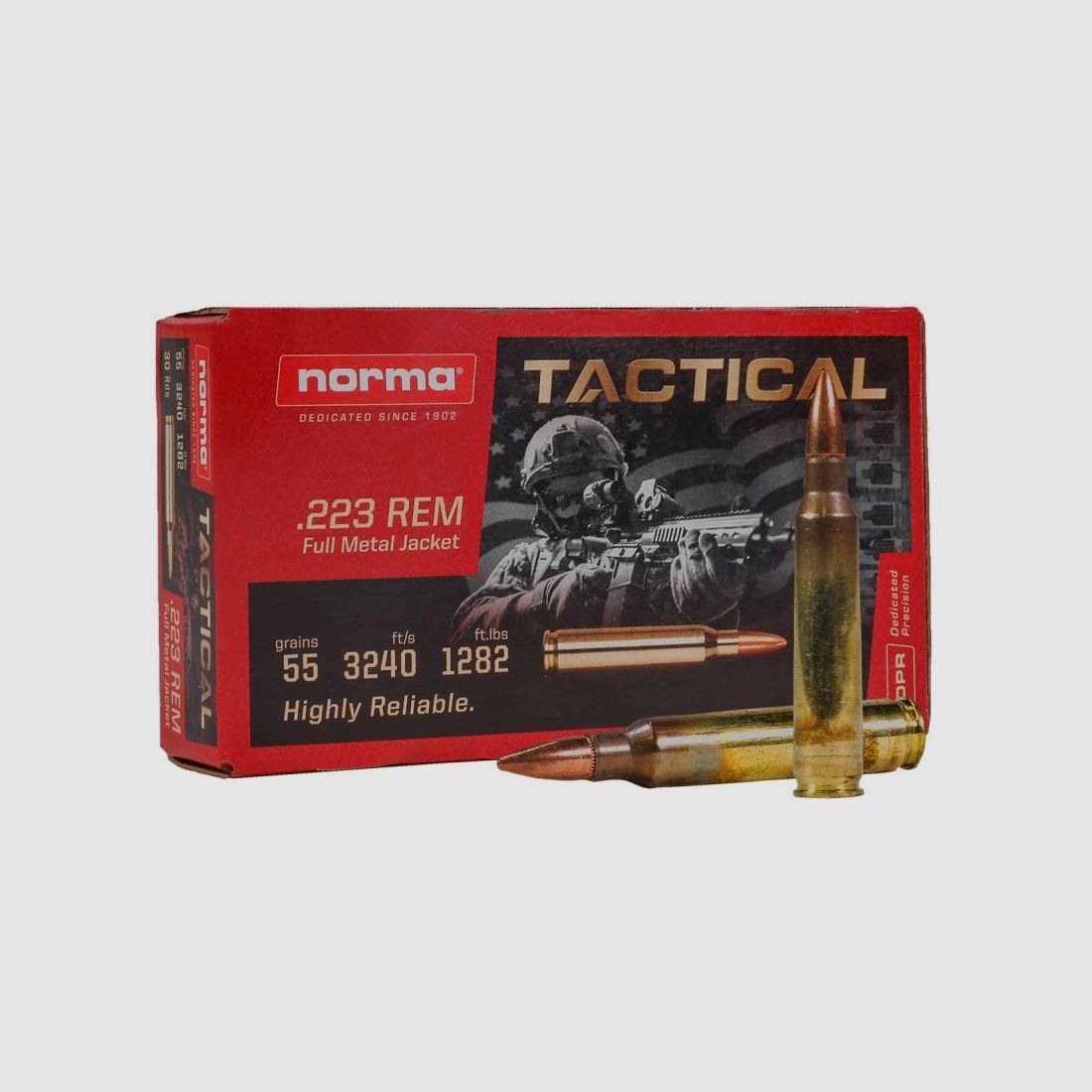 NORMA .223 Rem Tactical FMJ, 55gr, Box 900, Bild 2 von 2