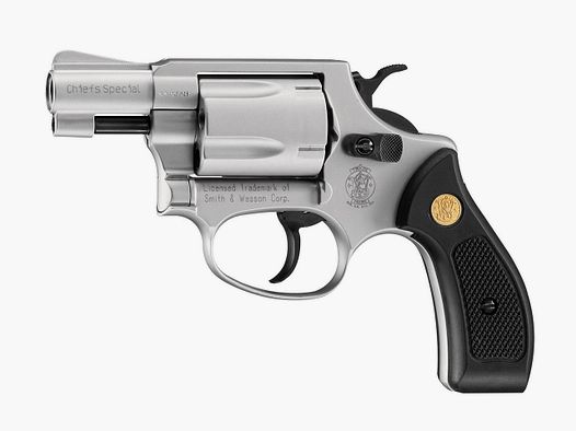 Schreckschuss Revolver Smith & Wesson Chiefs Special Nickel Finish Kunststoffgriffe Kaliber 9 mm R.K. (P18)