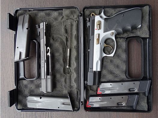 Pistole CZ 75, 9mm Luger, sowie KK-Wechselsystem Kadet