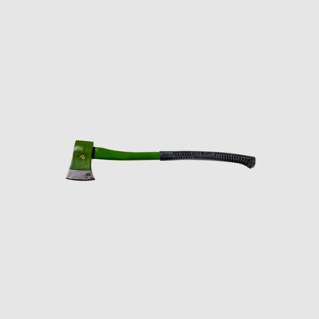 Axt 70cm, Stahl, Fiberglasstiel, rutschfester Gummigriff, Grün / Schwarz - mit Scheide