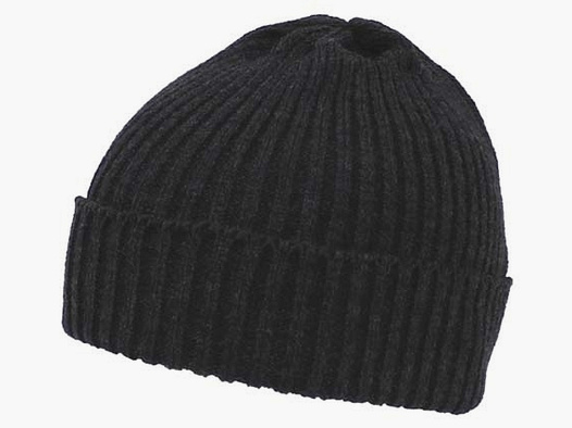 Beanie, acrylic, anthracite, finely knitted, short