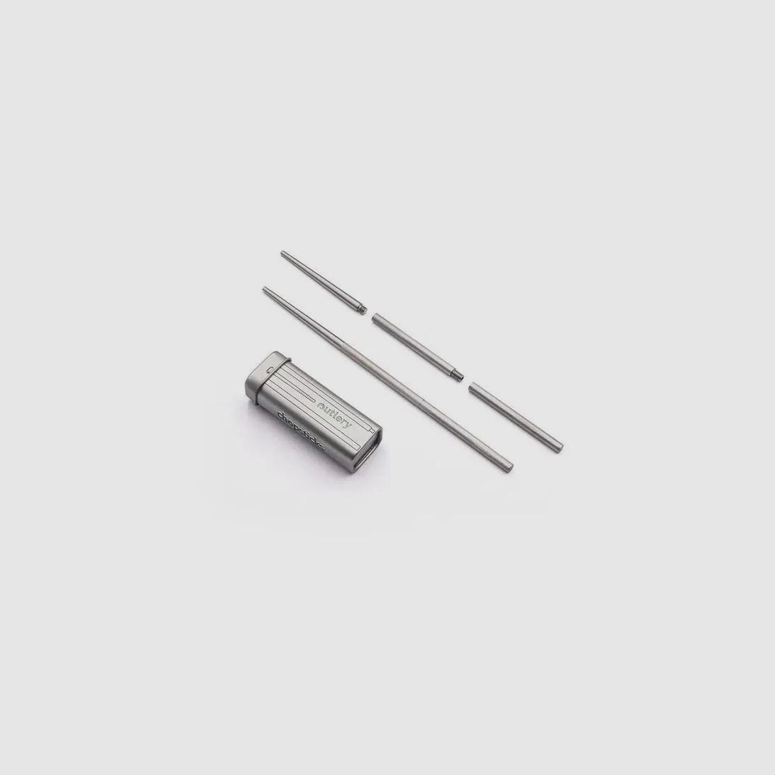 Palillos de viaje Outlery, acero inoxidable, tamaño de bolsillo