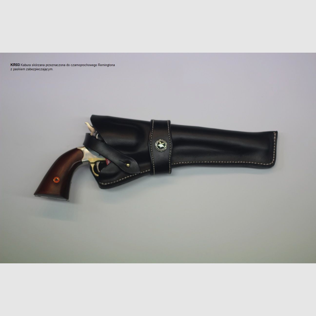 Étui en cuir ouvert pour revolver Remington 1858, image 2 sur 3