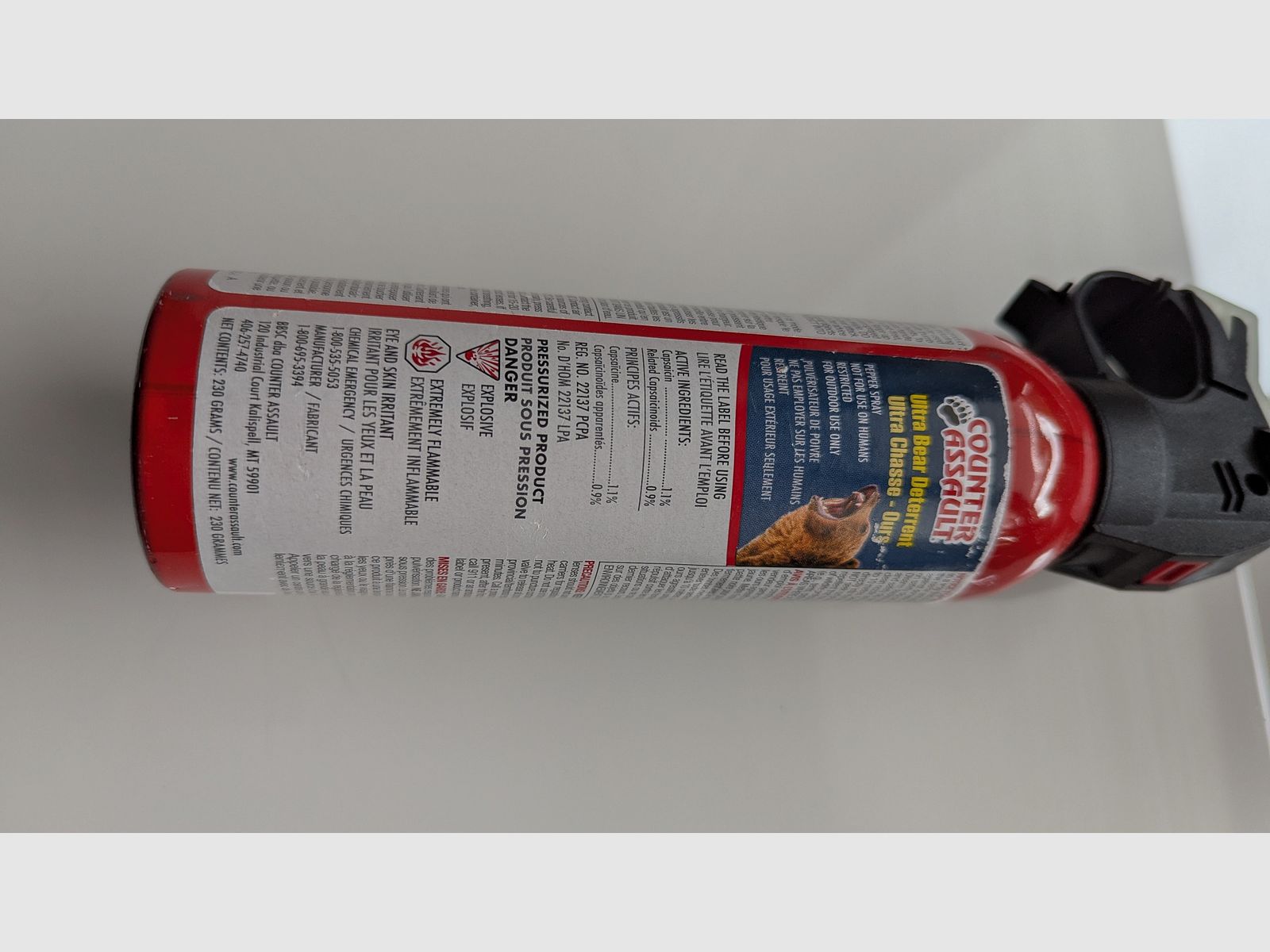 Pfeferspray Tierabwehrspray Bärenspray EPA Genehmigung