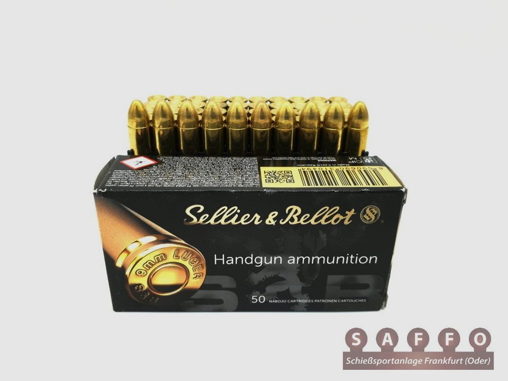 9mm Luger S&B Sellier & Bellot 8,0g/124 gr. VM confezioni singole 1000 pezzi