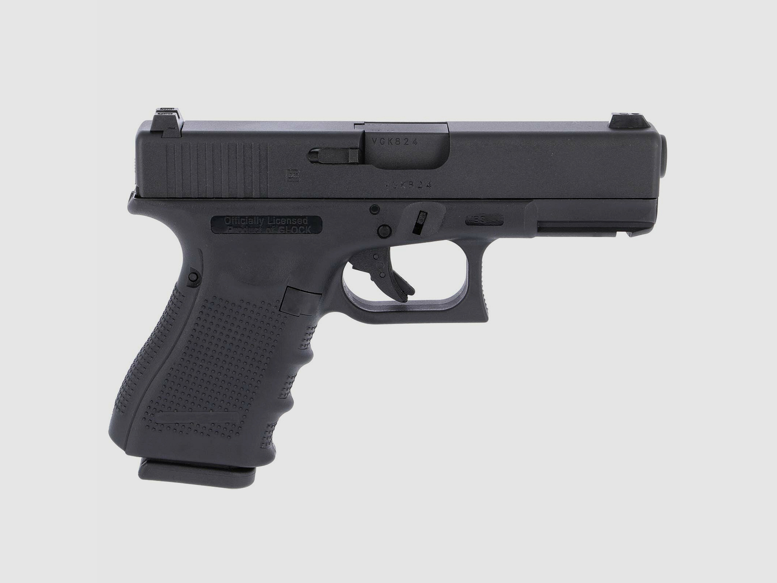 Glock 19 Gen4 Softair-Pistole Schwarz Kaliber 6 mm BB 19 Schuss Gas Blowback (P18)