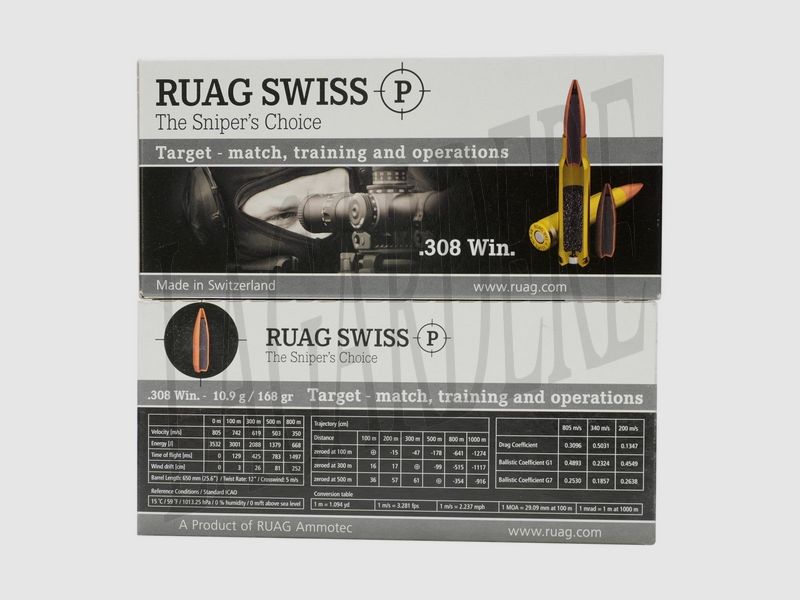 RUAG-SWISSP DEFENCE SWISS P. TARGET(CARTOUCHE A BALLE)