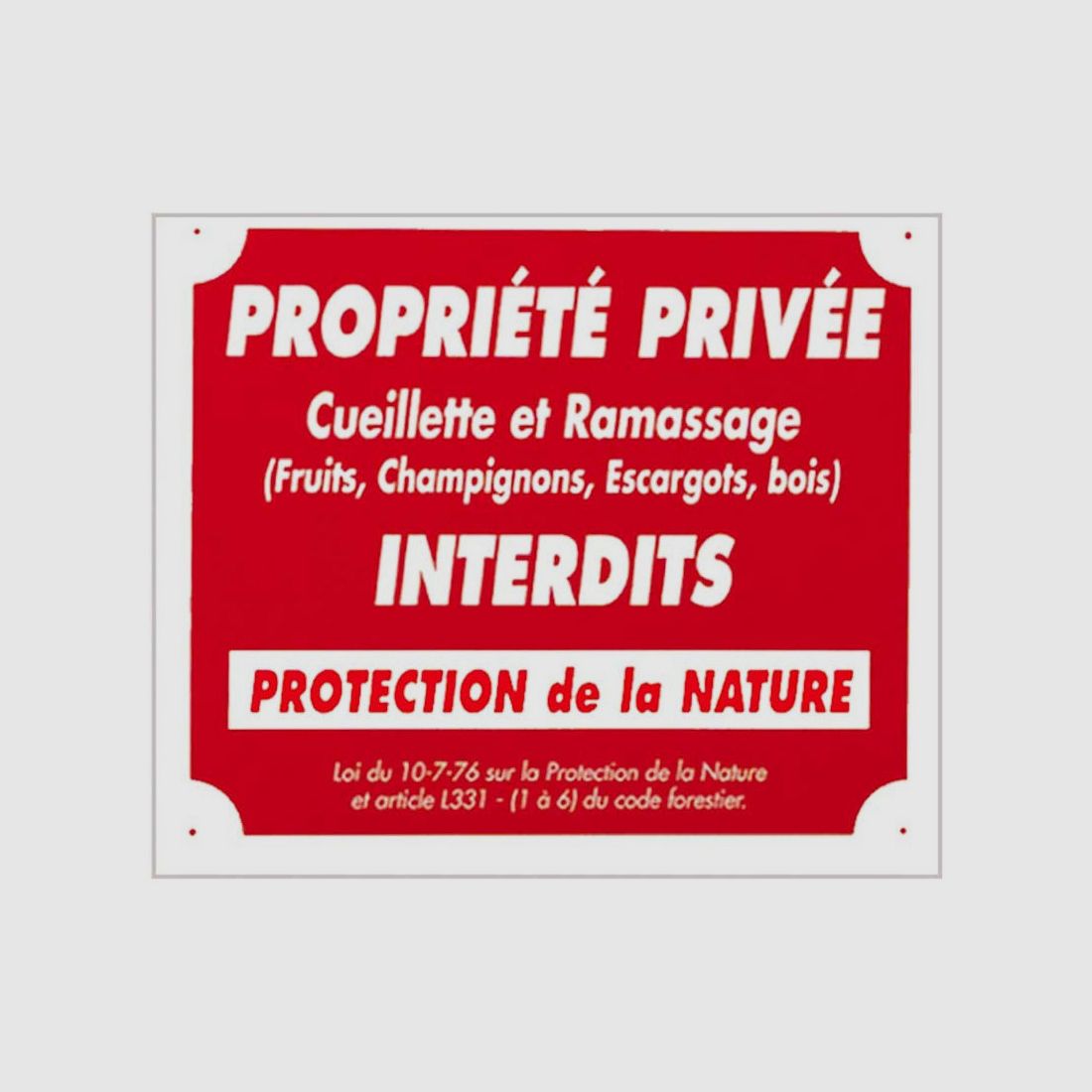 Schild Ernte verboten