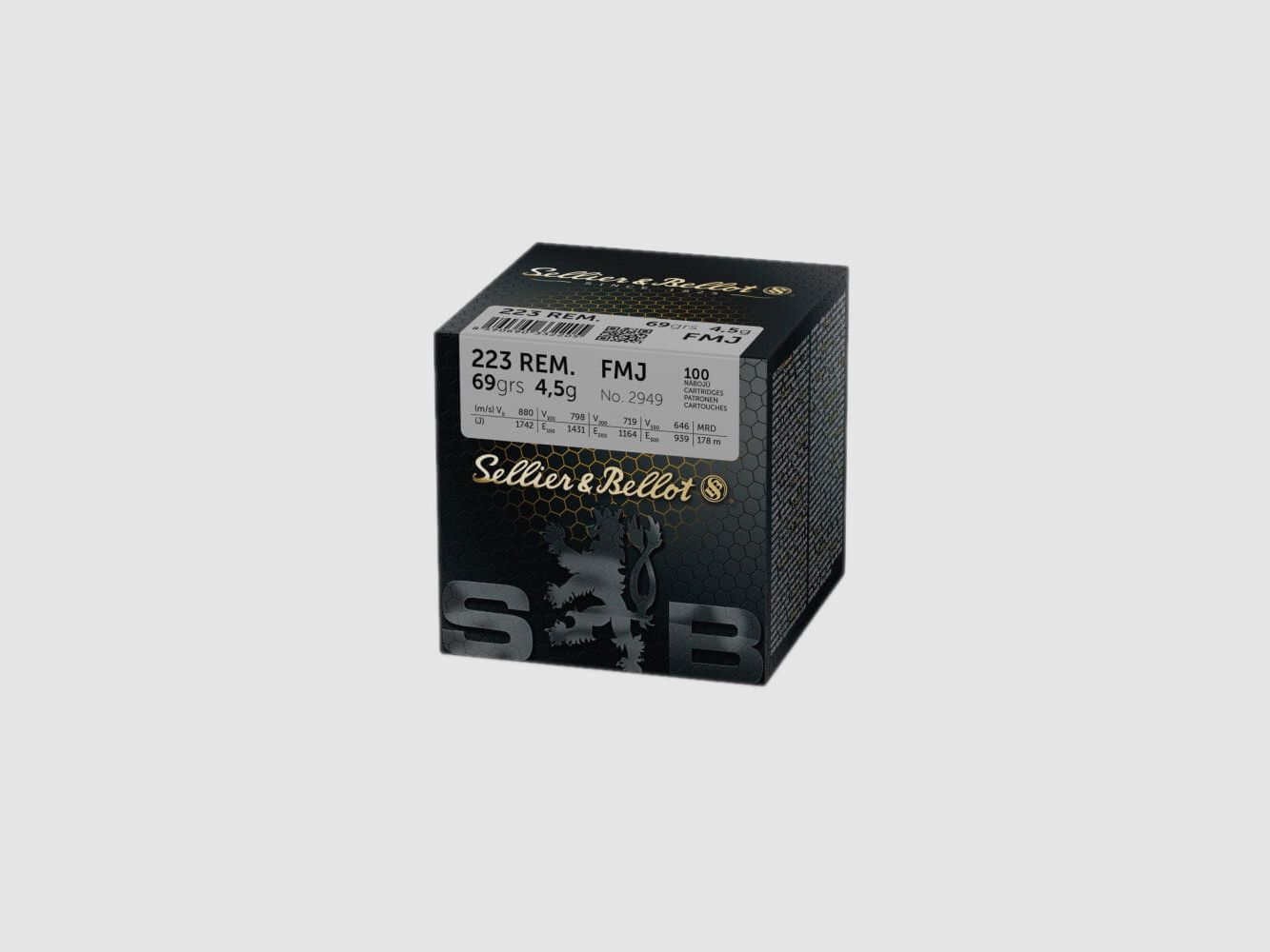 Munitions Sellier & Bellot 4,5 g 69 gr FMJ 223Rem