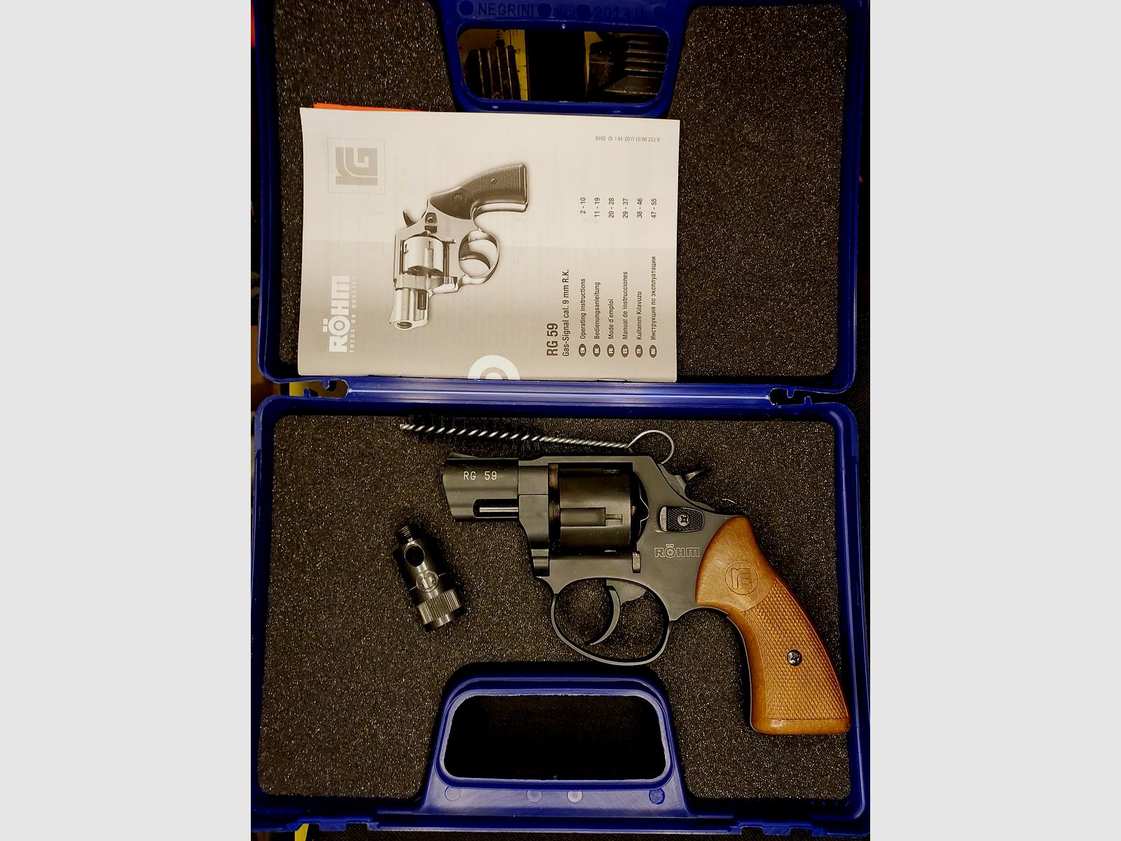 Röhm RG 59 blank firing revolver blued 9 mm R.K. (PTB 735)