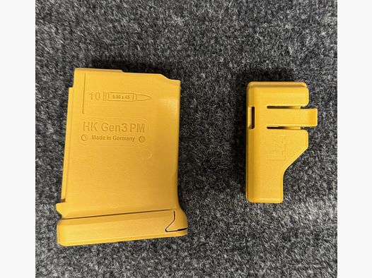 HK MR223 Gen 3 PM 10-Schuss Magazin sandfarben RAL8000 / schwarz - NEU - Heckler & Koch Mr308 HK416 HK417 HK 243 HK433 HK437 G95k KSK AR15 AR10