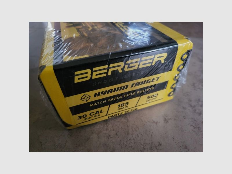 500 Geschosse Bulk Pack Berger Hybrid Target HPBT Matchgeschosse :308 155 grs G1 BC .478