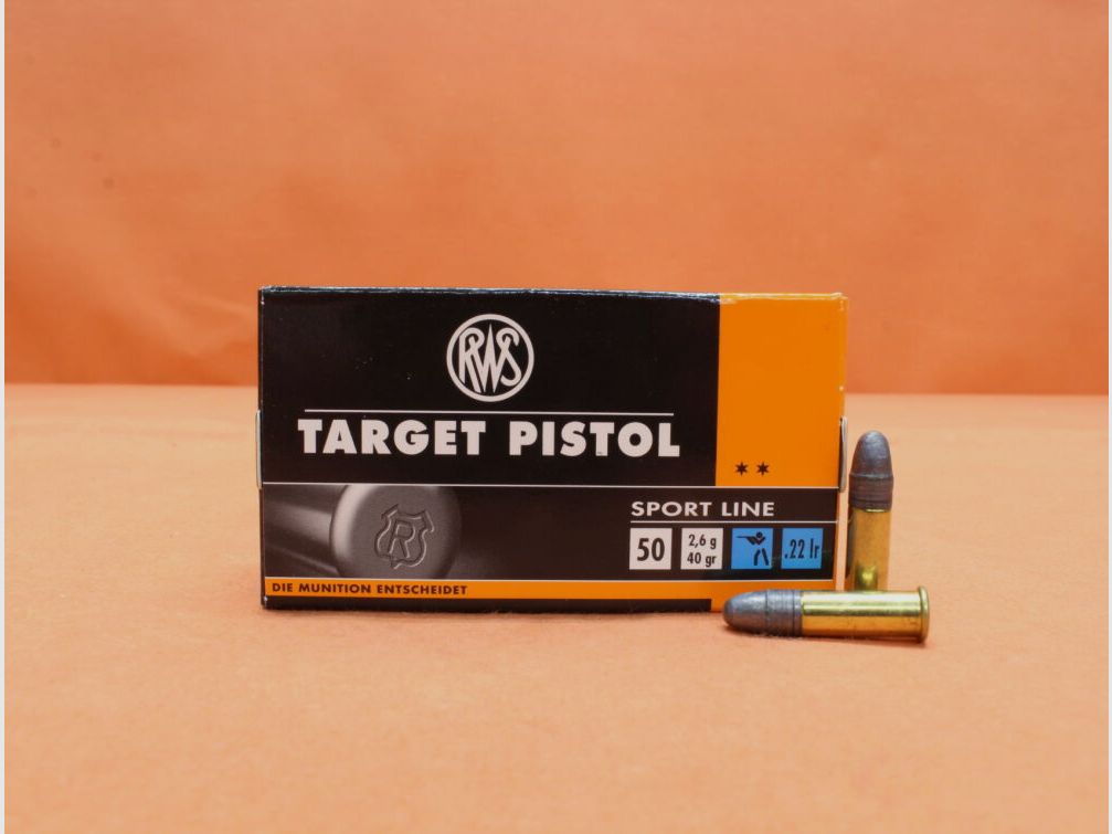 RWS Patrone .22lr RWS 40grs LRN (2132478) VE 50 Patronen "Target Rifle"/ 2,6g Blei-Rundkopf
