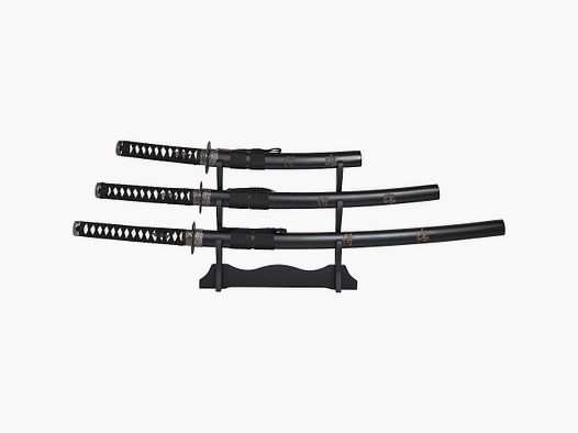 Samuraischwert Garnitur Black 4 tlg.