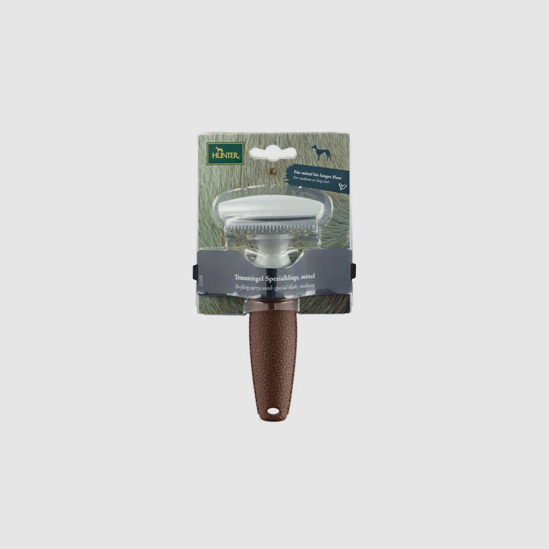 Hunter Trimmstriegel Spa Spezialklinge, M= 17,5 x 7,5 cm