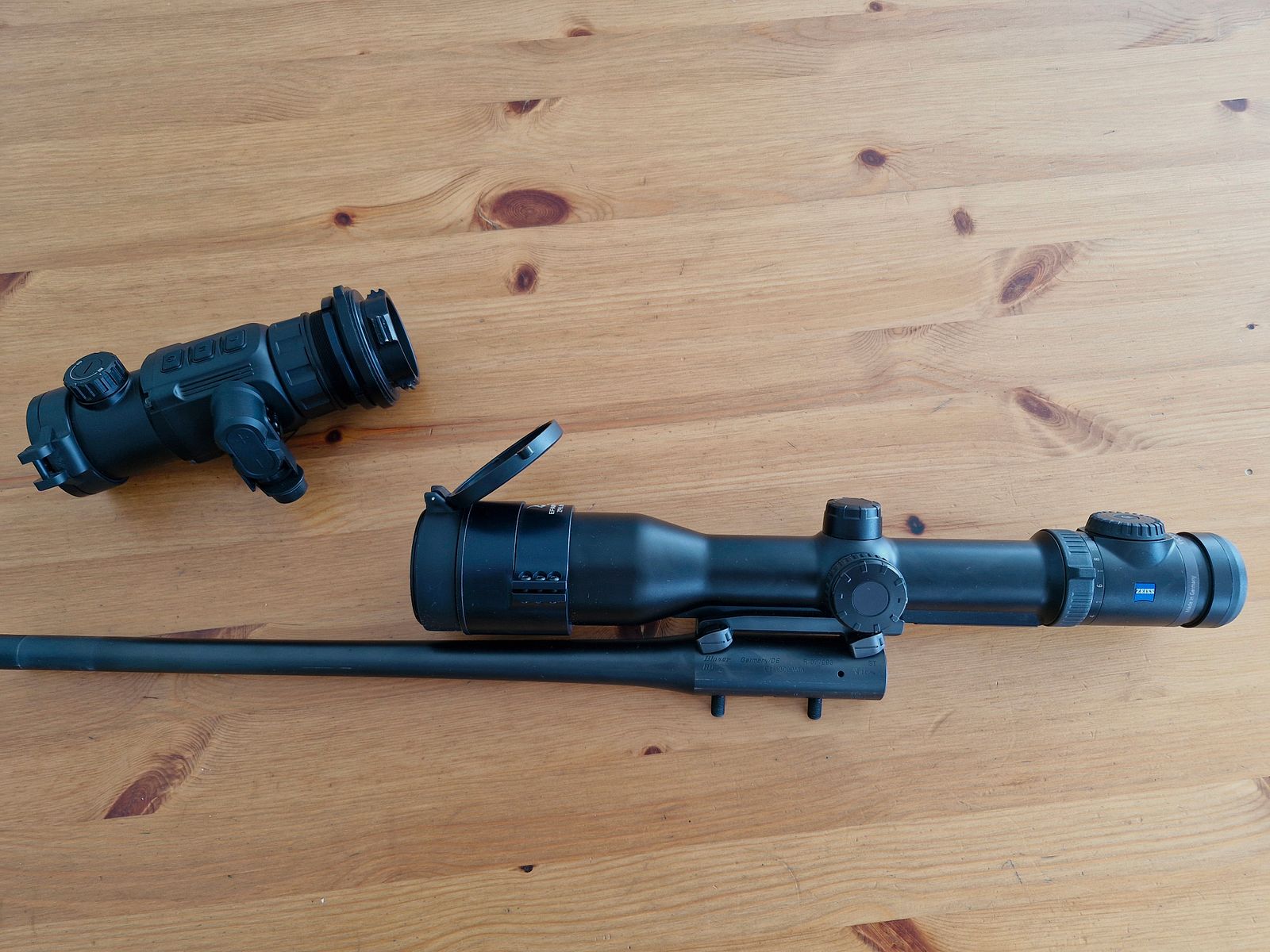 Blaser R8 interchangeable barrel .308 Win & Zeiss V8 Abs.60 & Infiray CH 50 thermal imaging attachment