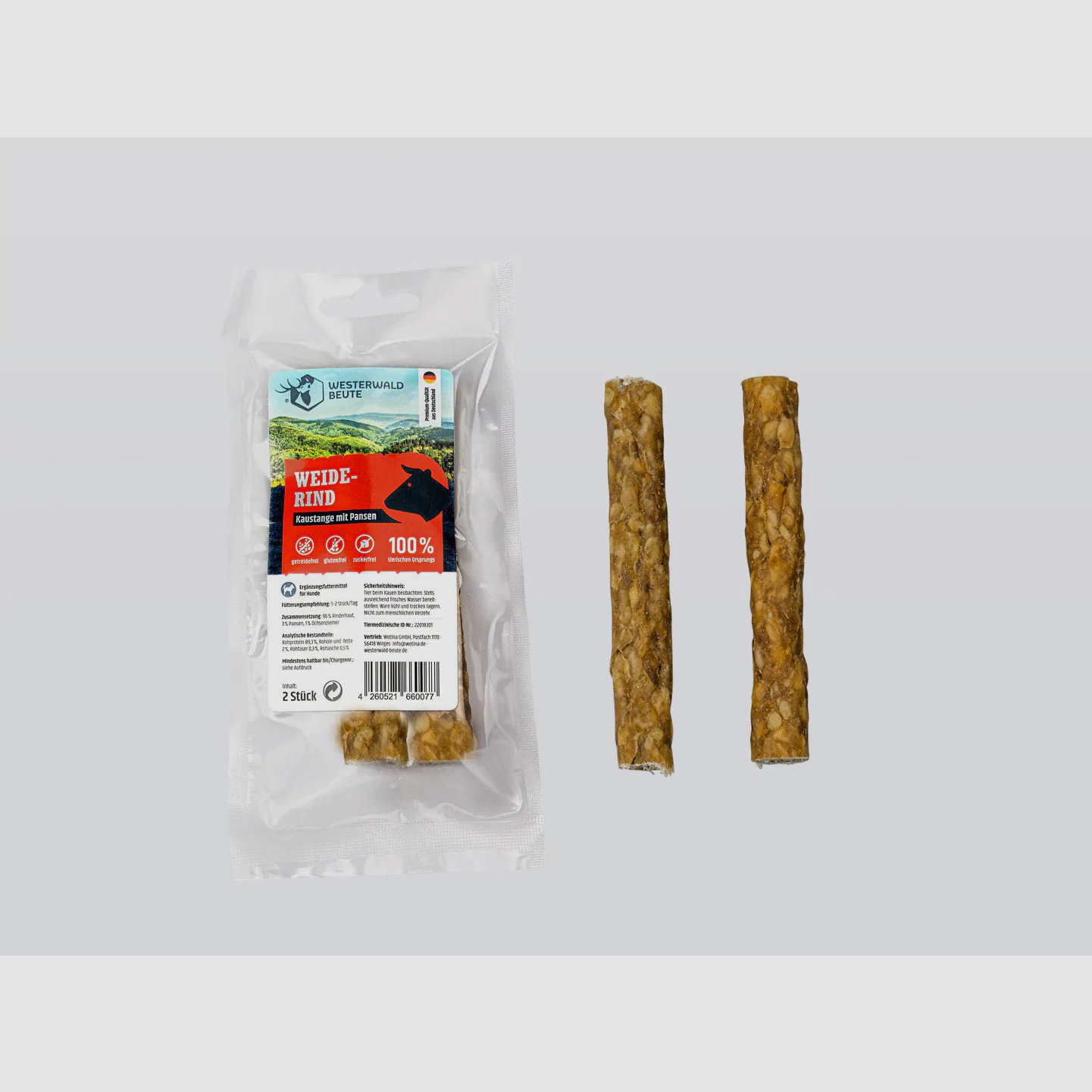 Pansenkaustange Snack vom Weiderind - 2 Stück €2.99