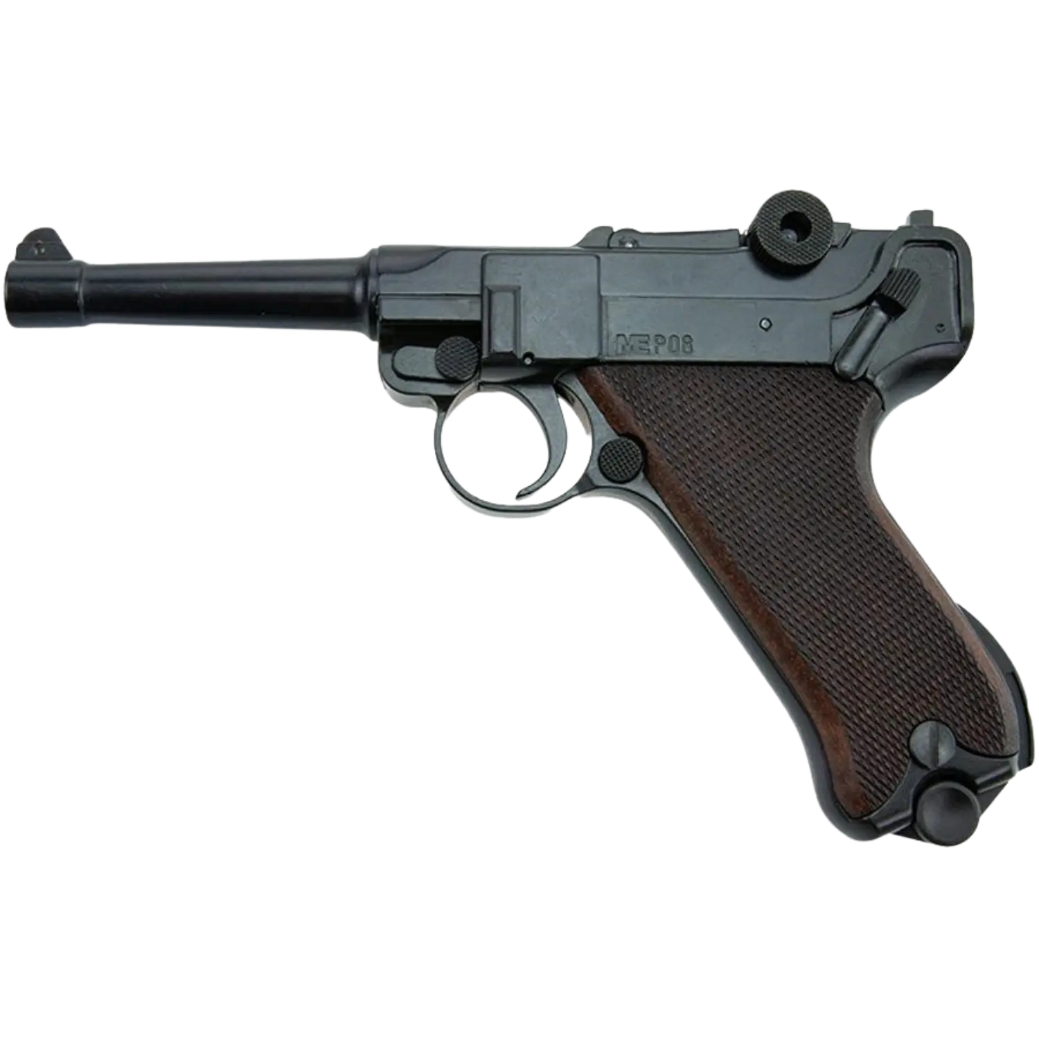 ME P08 Schreckschusswaffe 9mm brüniert mit Holzgriff