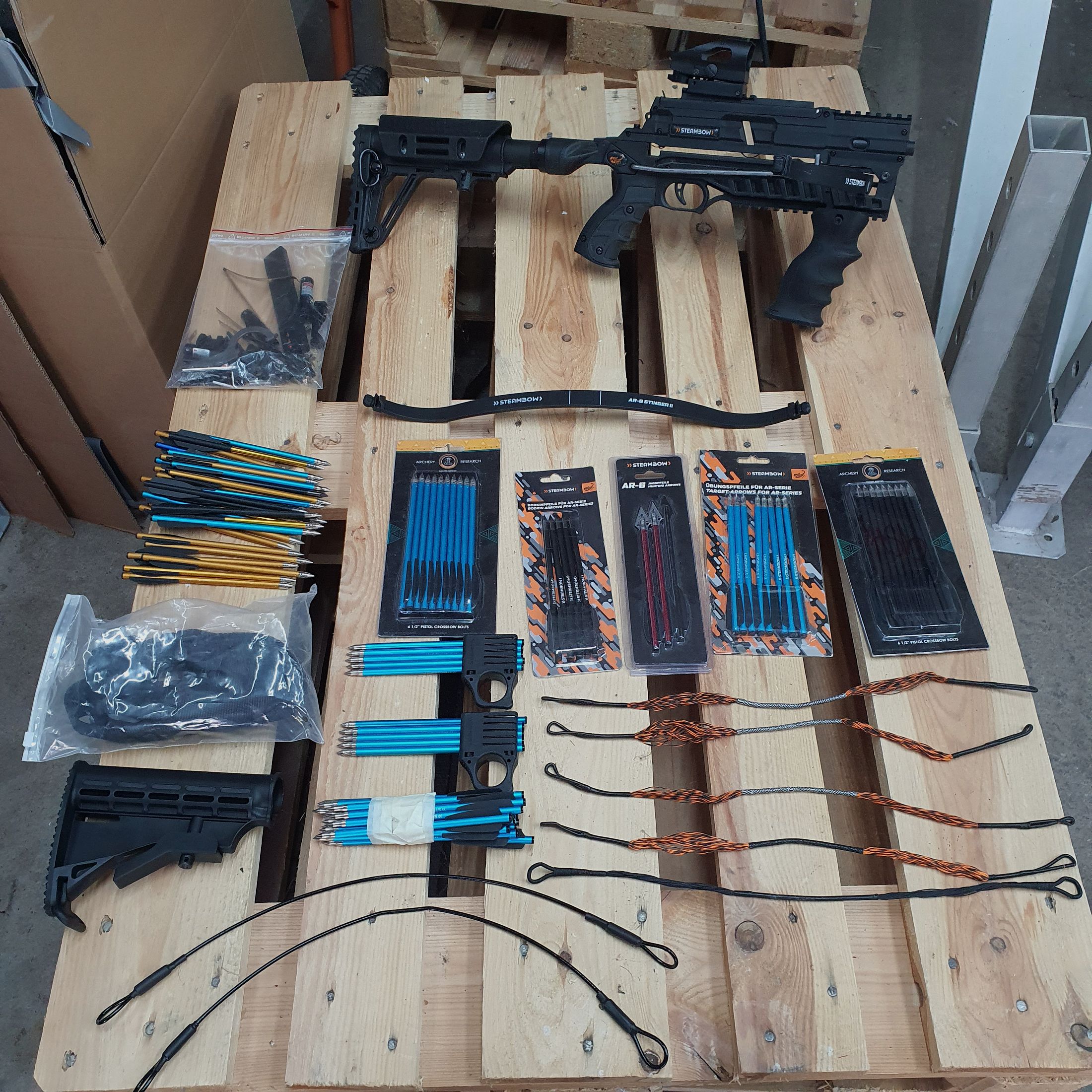  Steambow AR-6 Stinger II Tactical Armbrust mit viel zubehör!