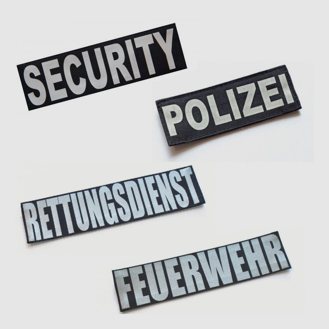 Schriftzug Brust Patch 10,5 x 3,5cm Polizei Rettungsdienst Security und nach Wunsch
