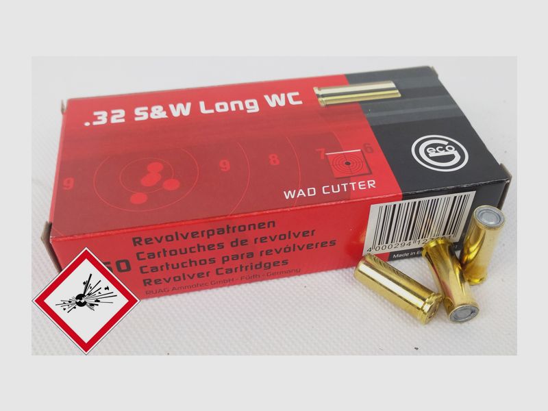 Geco Revolverpatrone .32 S&W long WC 100 grs.