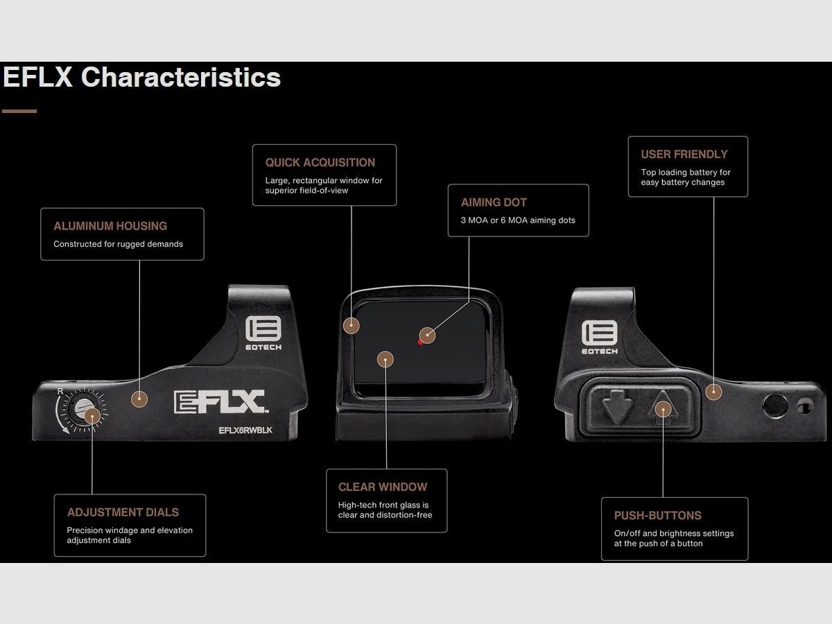 EOTECH EFLX Mini 6 MOA Red Dot Reflexvisier schwarz, Bild 14 von 20