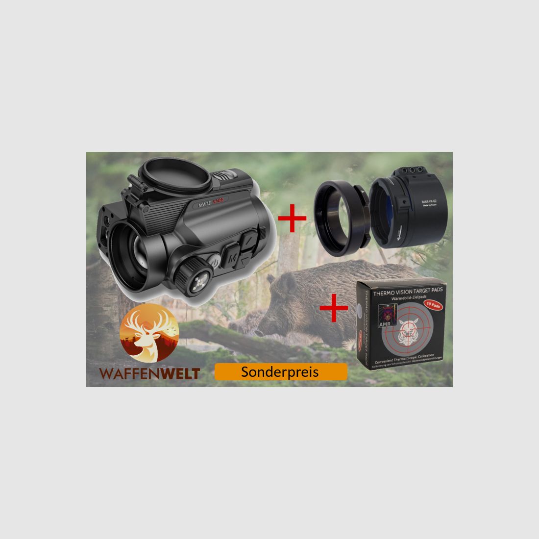 Nocpix MATE H38R im Komplett-Set mit Rusan MAR Adapter & Wärmebild-Zielpads