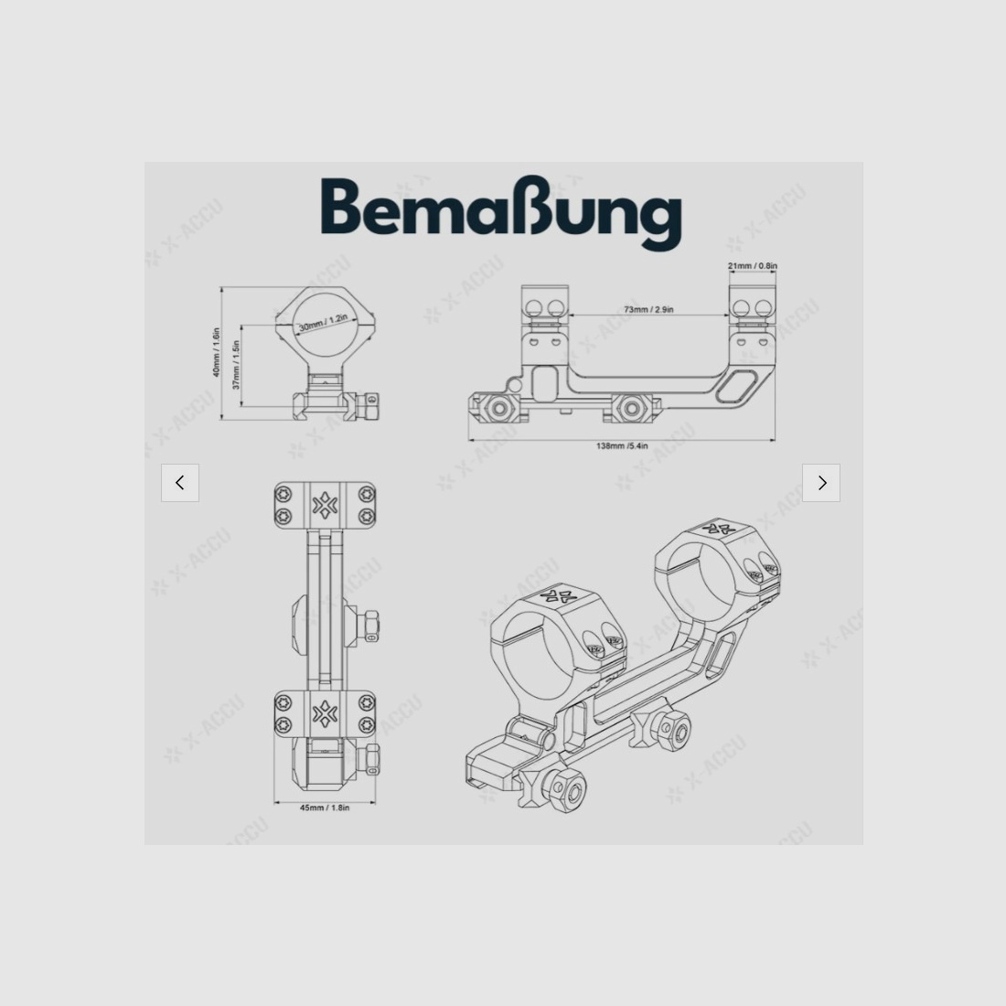 Vector Optics SCACD-23 Cantilever-Blockmontage mit eingebauter Wasserwaage für 21mm Schiene